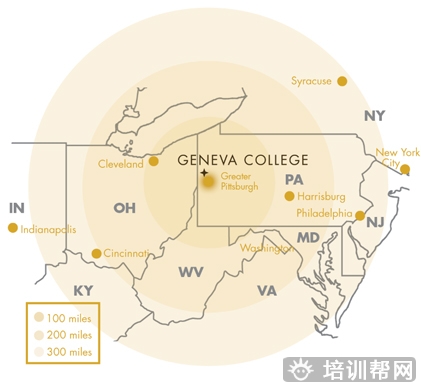 美国日内瓦学院地理位置